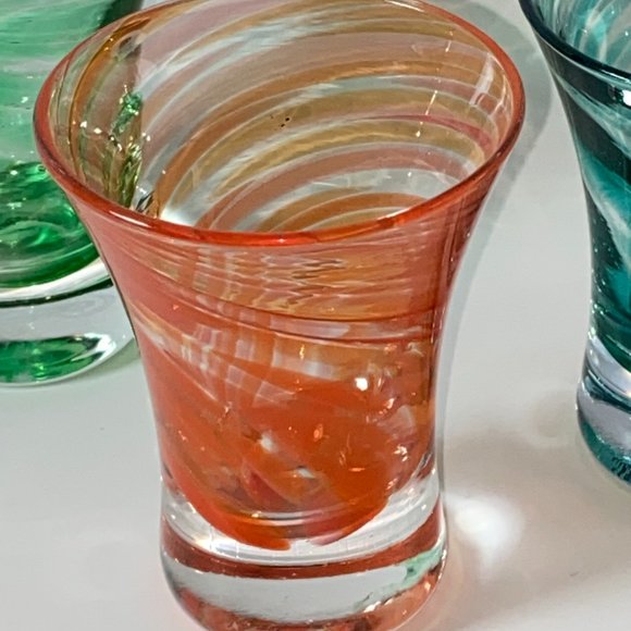 Trio of Pier 1 Swirl Colored Shot glasses - Picture 3 of 5